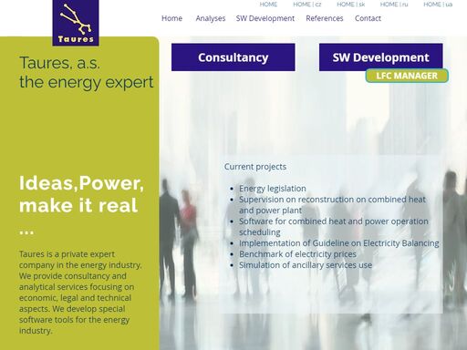 traditional energy expert company with focus to legislation, organizational and economic issues. the company develops analytical calculation tools. energy consulting.
