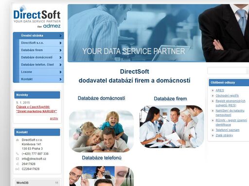 naše společnost provozuje databázi firem a poskytuje direct marketingové služby.