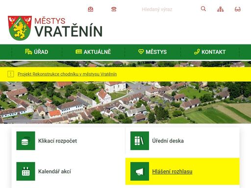 oficiální stránky městyse vratěnín