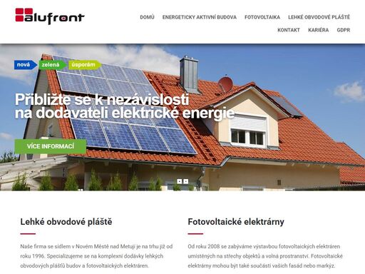 specializujeme se na komplexní dodávky lehkých obvodových plášťů budov. zabýváme výstavbou fotovoltaických elektráren umístěných na střechy objektů a volná