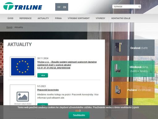 společnost triline s.r.o. je českým výrobcem ocelových dveří, průmyslových vrat, požárních a kouřotěsných uzávěrů.