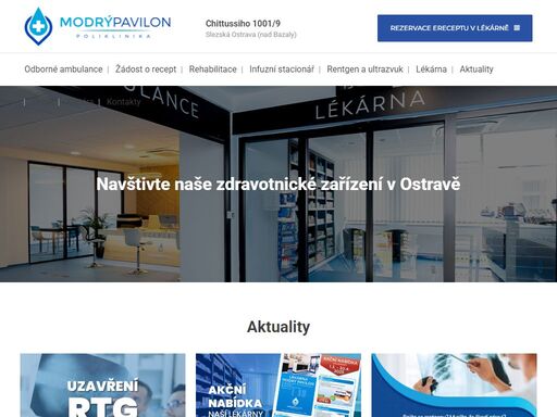 modrý pavilon je komplexní zdravotní středisko, které se nachází na slezské ostravě nedaleko bazal.
