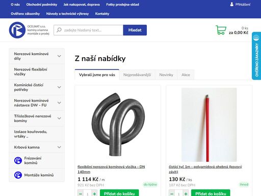 vysoce kvalitní kominické potřeby široký sortiment potřeb pro kominíky, komínové trubky, kolena, hadice, kvalitní nerezové komínové nástavce. nabízíme pouze kominické nářadí a potřeby od osvědčených výrobců. vše pro vaše kamna a topení najdete zde.