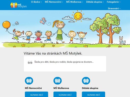 mateřská škola motýlek s kapacitou téměř 140 dětí je umístěna v centru mělníka. obklopuje ji pěkná zahrada s dětskými herními prvky.