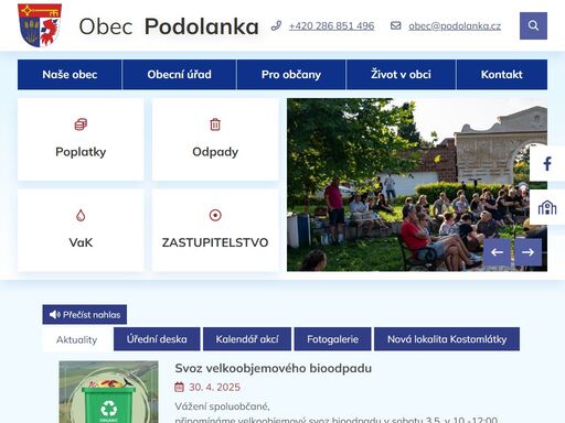oficiální stránky obce podolanka