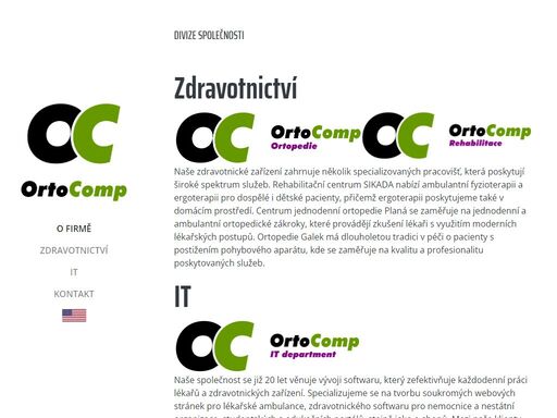 internetová prezentace společnosti ortocomp s.r.o.