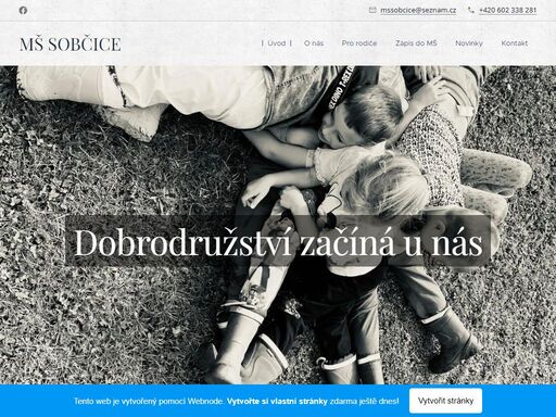 je jednotřídní s heterogenní skupinou. máme pro vás otevřeno od 6.30 - 16:00 hodin. i v odpoledních hodinách využíváme naši krásnou zahradu, aby si děti dostatečně užily slunečních paprsků, jízd na odrážedlech, her v písku nebo trénování rovnováhy a obratnosti na našich herních prvcích. naše školka přijímá děti ze sobčic i okolních obcí a měst....