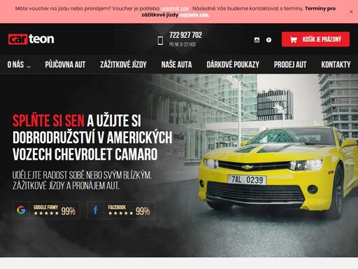 největší půjčovna amerických aut  ?? pronájem již od 899,-kč  ?? ford mustang, chevrolet camaro, dodge charger a challenger  ?? 100% spokojených zákazníků