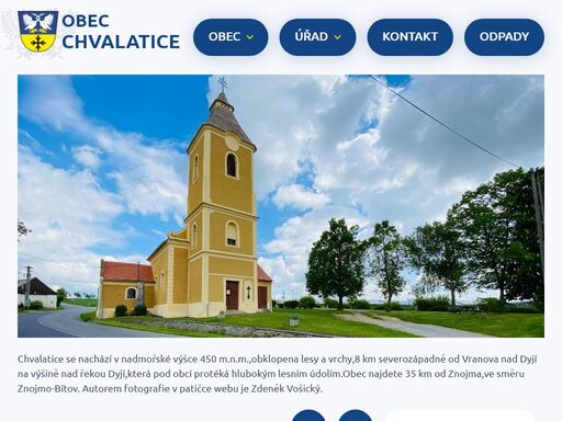 oficiální stránky obce chvalatice