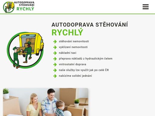 nabízíme služby: stěhování, autodopravu, vyklízení, nákladní taxi, obalový materiál.
