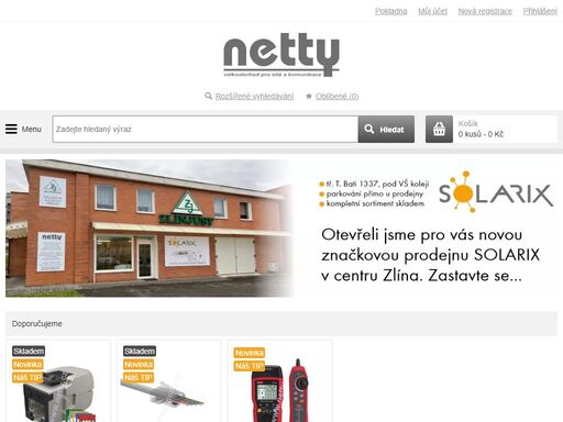 

jsme autorizovaným distributorem systému strukturované kabeláže solarix - datových kabelů, rozvaděčů, panelů, keystonů, konektorů a dalších komponent (včetně průmyslových prvků). dodáváme také aktivní prvky - switche, routery, převodníky, poe, průmyslové prvky. 

nabízíme zapůjčení certifikačních měřicích přístrojů, pomoc při diagnostice kabeláží, spojování optických vláken, zafukování optických kabelů do chrániček a mikrotrubiček. poskytujeme kompletní prodejní i technický servis a poradenství v oblasti metalických i optických kabeláží.