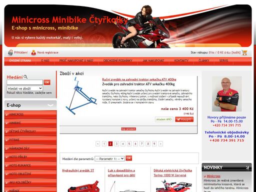 prodej minibike, minicross, dětské čtyřkolky, pitbike, elektrokola, nd pro tyto stroje, moto přilby, moto rukavice.