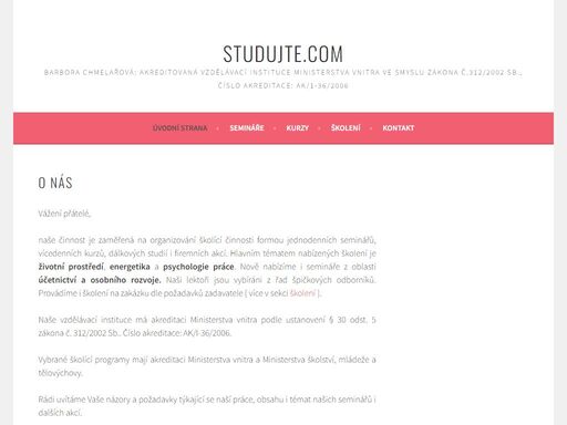 vážení přátelé, naše činnost je zaměřená na organizování školící činnosti formou jednodenních seminářů, vícedenních kurzů, dálkových studií i firemních akcí. hlavním tématem nabízených školení je životní prostředí, energetika a psychologie práce. nově nabízíme i semináře z oblasti účetnictví a osobního rozvoje. naši lektoři jsou vybíráni z řad špičkových odborníků. provádíme i školení na zakázku dle
