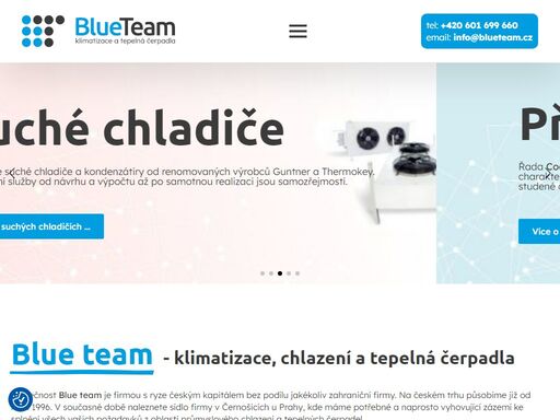 klimatizace, tepelná čerpadla, s&s klimatizace, chlazení, blueteam blue team je lídr v oboru průmyslového chlazení. blue team je výhradním dodavatelem italského výrobce blue box pro českou republiku.