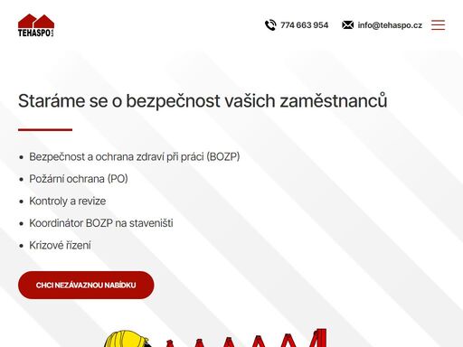 zajišťujeme komplexní služby v oblasti bozp a požární ochrany. audity bozp a po, školení zaměstnanců, zpracování a vedení dokumentace, kontroly a revize.
