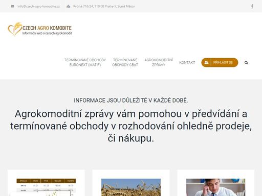 ceny agrokomodit. obchodování, informace o cenách agrokomodit, napojení na světové burzy matif a cbot. pšenice, kukuřice, řepka, sója. online ceny.