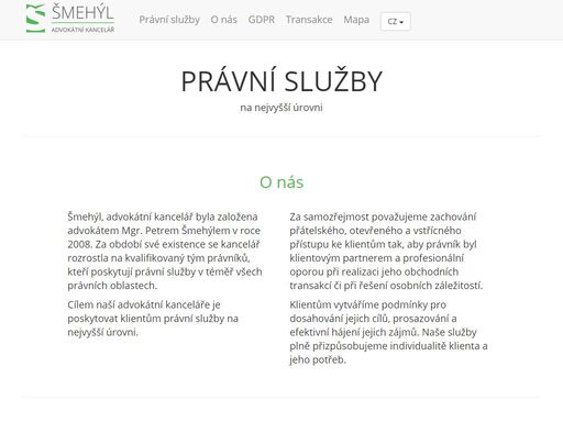 advokátní kancelář šmehýl - poskytování právních služeb.