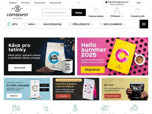 vychutnejte si čerstvě praženou kávu od coffeespot.cz.?pražíme denně a tím garantujeme 100% čerstvost. ? nakupte čerstvou výběrovou zrnkovou kávu z české rodinné pražírny kávy. ? odesíláme do 24 hodin. ? doprava zdarma od 1 200 kč.