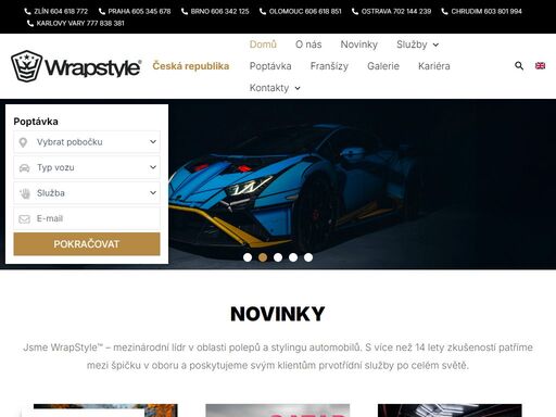 nabízíme prémiové služby v oblasti polepů automobilů, komerčních instalací, tónování oken, protislunečních fólií, fólií na ochranu laku a keramické ochrany interiéru a exteriéru vozu.