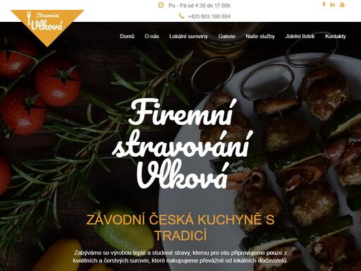 veřejné stravování vlková renata - závodní stravování a veřejné stravování, se zabývá výrobou teplé a studené stravy, výdejem stravy a provozem kantýny.