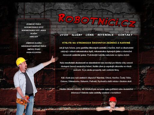 zedníci karviná zednické práce karviná, orlová, havířov, český těšín, ostrava, bohumín | www.robotnici.cz