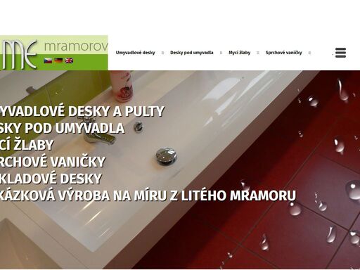 umyvadla na míru | umyvadlové desky | litý mramor