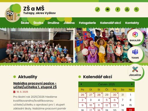 oficiální stránky zš a mš tučapy, okres vyškov, příspěvková organizace