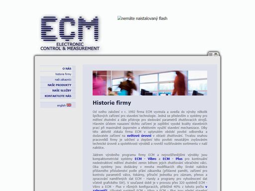 ecm s.r.o. - výzkum, vývoj, výroba, servis měřicích zařízení pro stavební firmy a geotech. laboratoře. kompaktometry, zařízení: rázová a statická zatěžovací zkouška, měření únosnosti zemních kotev, elektron. snímání pro cbr a měřiče parametrů vibračních strojů.