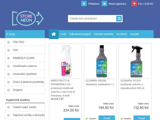 velkoobchodní i maloobchodní eshop nabízející hygienické vybavení, papírové produkty, toaletní papír, papírové ručníky, ubrousky a úklidové chemie.