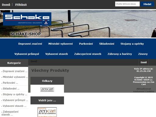 schake-shop :  - vybavení staveb zabezpečení staveb zábrany a bariéry dopravní značení skladování městské vybavení závory vybavení průmysl parkování stojany a opěrky sloupek, sloupky, zamykatelný sloupek, sklopný sloupek, zábradlí, závory, lešení, mříže