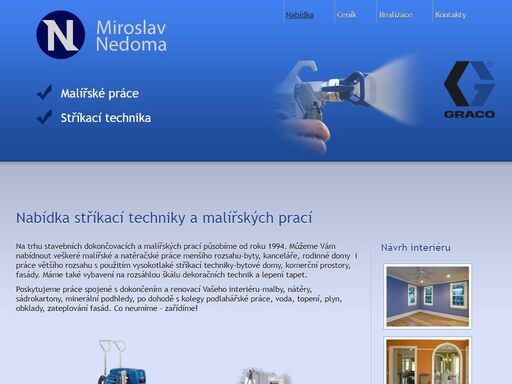 nabízíme malířské práce a malování vysokotlakou stříkací technikou graco