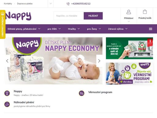 vítejte v našem obchodě. naše společnost nappy se již od roku 1999 zabývá zejména dovozem a distribucí jednorázových přebalovacích plen pro děti i dospělé z tuzemska a zemí eu, které balíme pod vlastními privátními značkami nappy a nancy.
mezi další zboží patří také dámské hygienické potřeby, inkontinenční a…