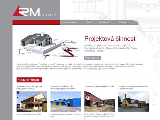 projektová činnost ve výstavbě jižní čechy, rm projekt 