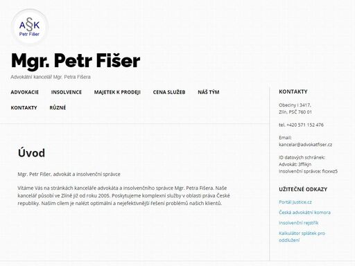 advokátní kancelář petr fišer