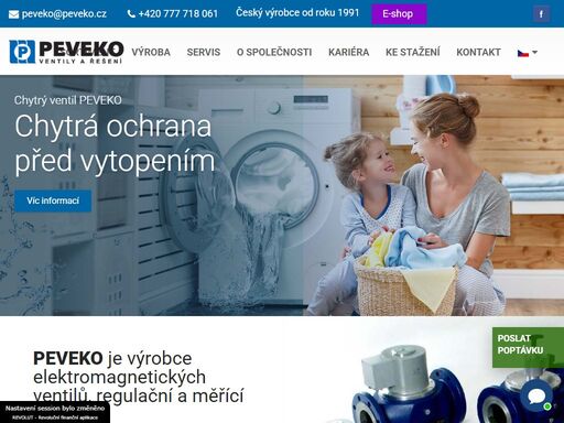 peveko výrobce ventilů, regulační a měřicí techniky