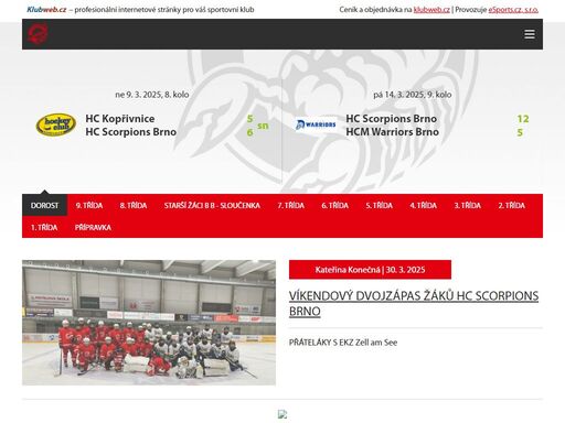 klubový web hc scorpions brno
