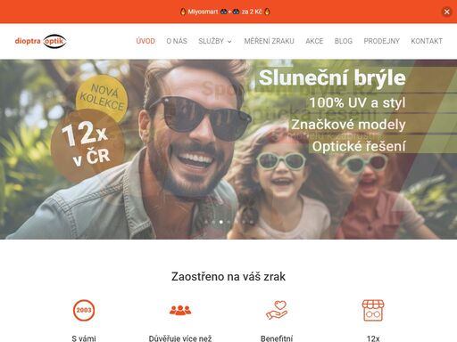měření zraku očním specialistou. online objednání bez čekání. široký výběr brýlí, brýlových čoček a slunečních brýlí pro děti i dospělé.