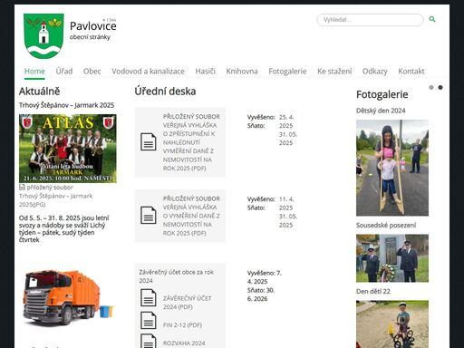 oficiální stránky obce pavlovice.