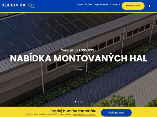firma kamax – metal s.r.o. vznikla v roce 1996. zabýváme se prodejem veškerého hutního materiálu, prodejem spojovacího materiálu a potřeb pro zámečníky včetně technických plynů, výrobou a montáží ocelových konstrukcí, stavební a projekční činností. jako firma s tradicí klademe důraz na poctivý a profesionální přístup v každém kroku našeho podnikání. jsme profesionály v kontaktu se zákazníkem. za dobu své existence jsme přijali řádově desítky tisíc objednávek a poskytli služby tisícům zákazníků. 