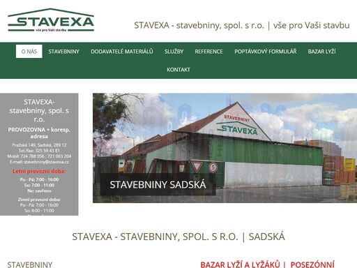 stavebniny sadská, prodej stavebního materiálu středočeský kraj a praha