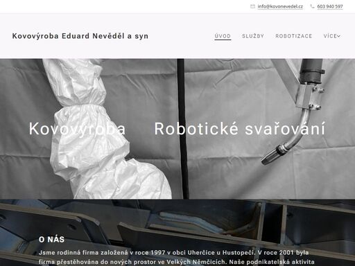 jsme rodinná firma založená v roce 1997 v obci uherčice u hustopečí. v roce 2001 byla firma přestěhována do nových prostor ve velkých němčicích. naše podnikatelská aktivita je zaměřena především na výrobu z kovu, veškeré zámečnické práce a výrobu z nerezových materiálu. naše dlouholeté zkušenosti nám umožňují vám nabídnout kvalifikovaný přístup a...