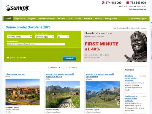 specializujeme se na poznávací a exotické zájezdy, které vám přinesou jedinečné zážitky. nabízíme zájezdy do fascinujících destinací, kde zažijete kulturu, historii i přírodní krásy. vydejte se s námi na dobrodružství do asie, afriky, latinské ameriky a dalších exotických koutů světa. profesionální průvodci, komfortní cestování a nezapomenutelné zážitky na každém kroku!