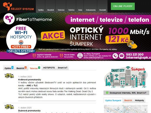 internet provider, telekomunikační operátor a poskytovatel iptv a voip