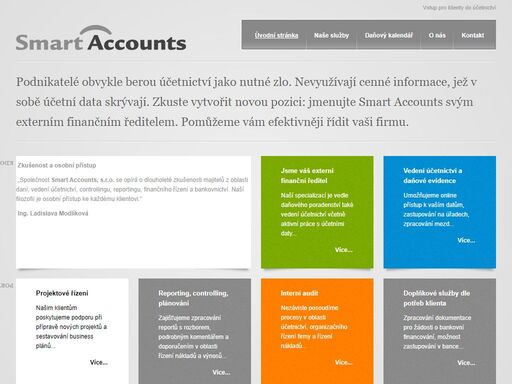 „společnost smart accounts, s.r.o. - vedení účetnictví, controllingu, reportingu, finančního řízení a bankovnictví