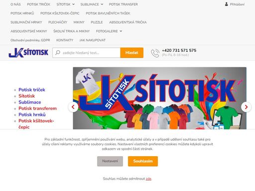 potisk triček, potisk hrnků, potisk polštářů, potisk stuh, potisk mikin, potisk sítotiskem, potisk sublimací, sítotisk, sublimace, 