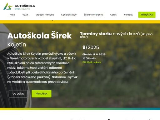 autoškola šírek kojetín - výuka a výcvik v řízení motorových vozidel skupin b, l17 s manuální i automatickou převodovkou, řidičák na vozík skupiny b+e a b96. školení řidičů referentů, kurzy pro vrácení odebraného řidičského průkazu.