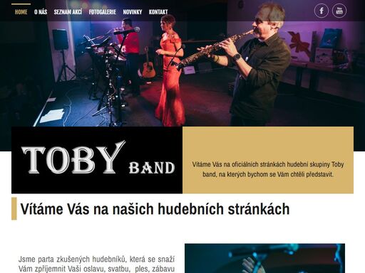toby band nabízí kvalitní hudební produkci pro rodinné oslavy,svatby, firemní večírky, zábavy, plesy, letní karnevaly, open air a jiné soukromé i veřejné akce.