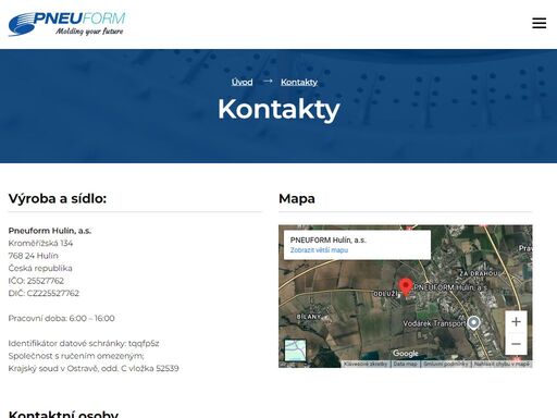 pneuform, formy, pneumatiky, kontejnery, vulkanizace, kisovací systémy, membrány, hulín pneuform - jsme tradiční výrobce forem, kontejnerů a kompletních systémů pro vulkanizaci pneumatik.