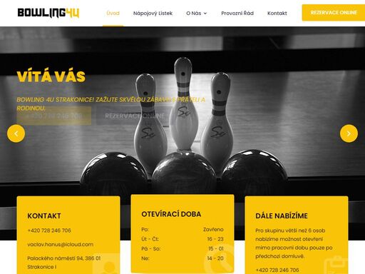 vítejte v bowling 4u strakonice! zažijte skvělou zábavu s přáteli a rodinou. rezervujte si dráhu hned teď na čísle + 420 728 246 706. přijďte si užít nezapomenutelné chvíle plné kuželek a smíchu!