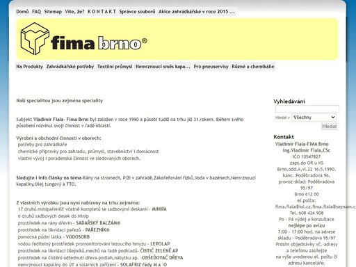 fima brno, nemrznoucí směs, kapalina do topení, akumulátorové postřikovače, elektrické skútry, zahradní potřeby, chemie, zelené lasery, průmyslová chemie